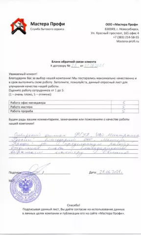 Отзыв от ФГУП