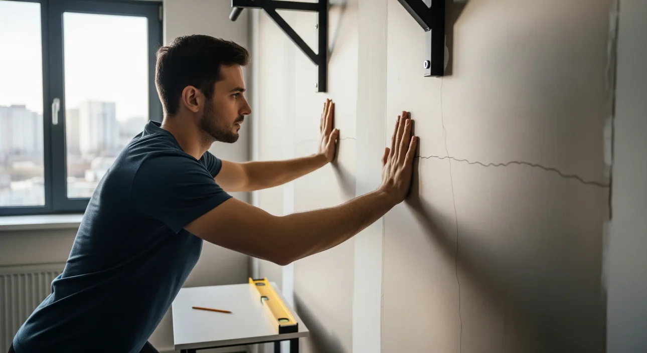 Тест прочности стены перед тем, как повесить турник